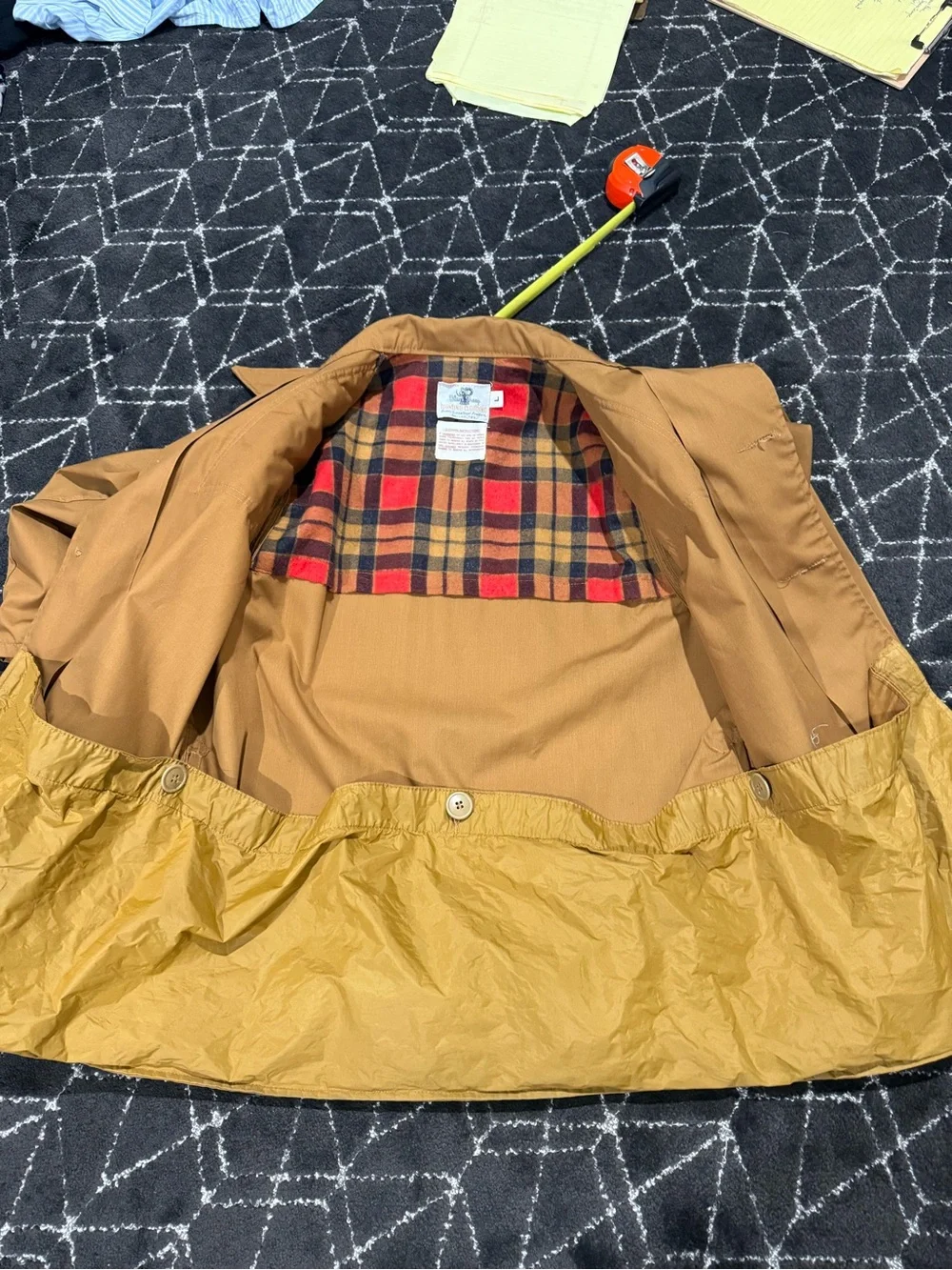 Vintage 50s 60s Black Sheep Brand Canvas Hunting Field Jacket - Plaid Lined